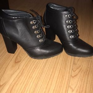 Black lace up ankle boots